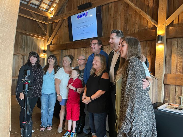 Families and supporters gathered in the barn