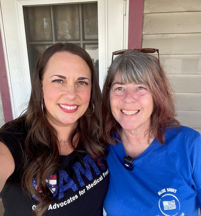 Stephanie Stock with an OAMF volunteer