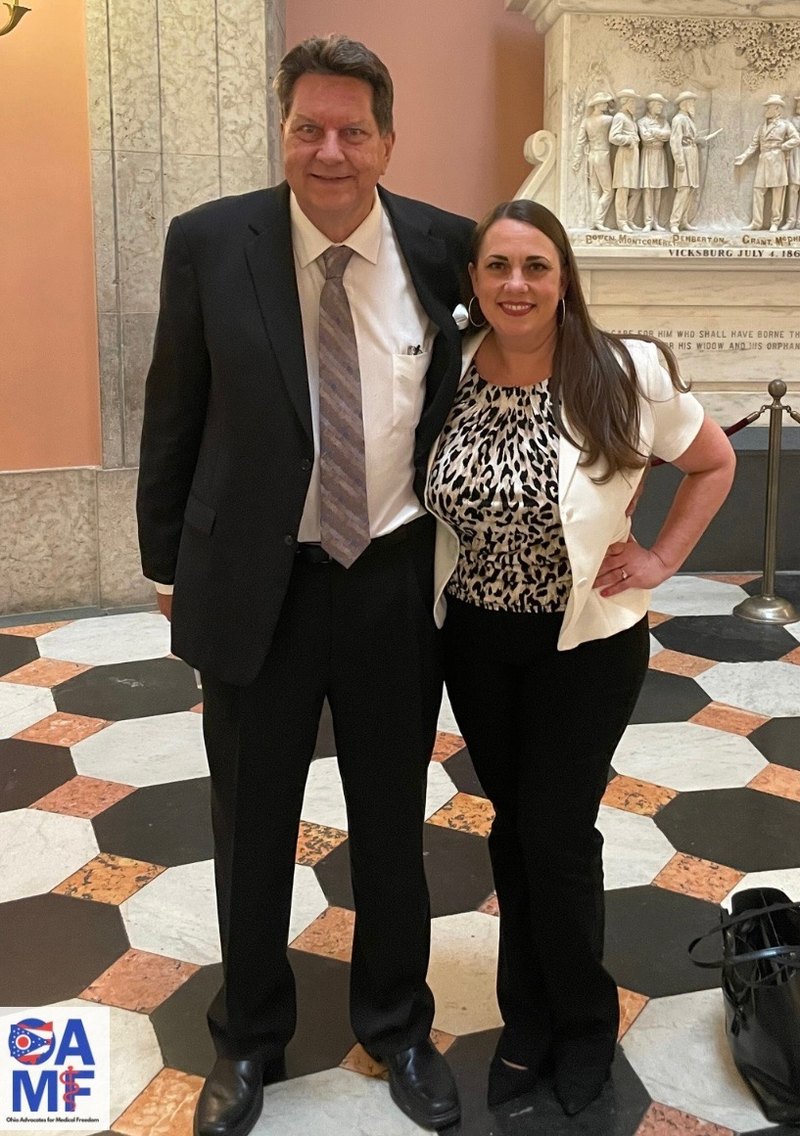 Stephanie Stock with Stephen Petty at the Ohio Statehouse